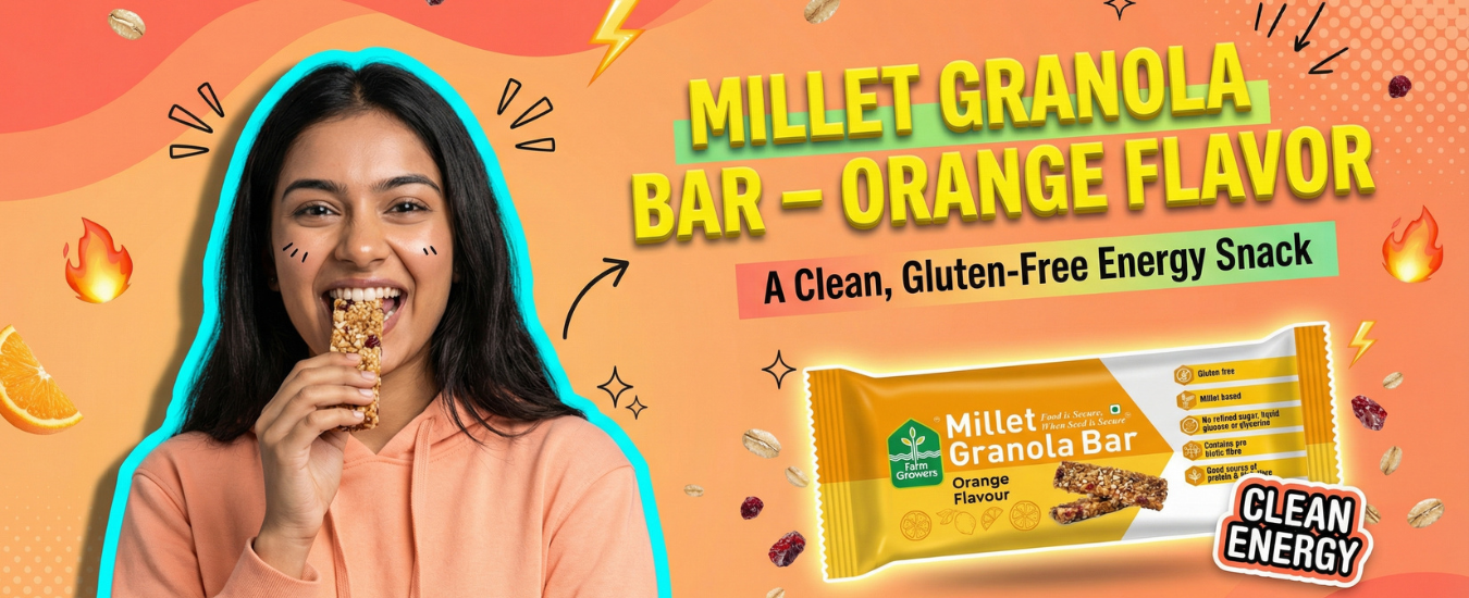Millet Granola Bar – Orange Flavour: A Clean, Gluten-Free Energy Snack