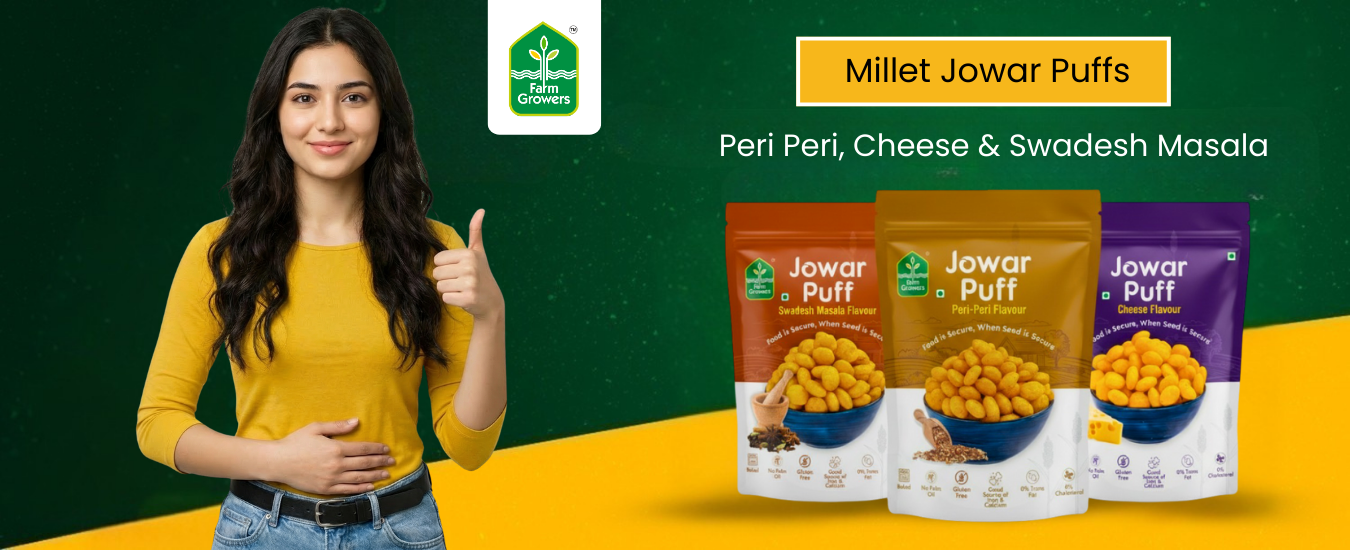 Millet Jowar Puffs: Wholesome Snacking in Peri Peri, Cheese & Swadesh Masala Flavours