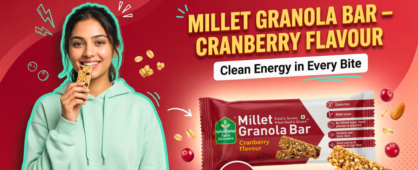 Millet Granola Bar – Cranberry Flavour: Clean Energy in Every Bite