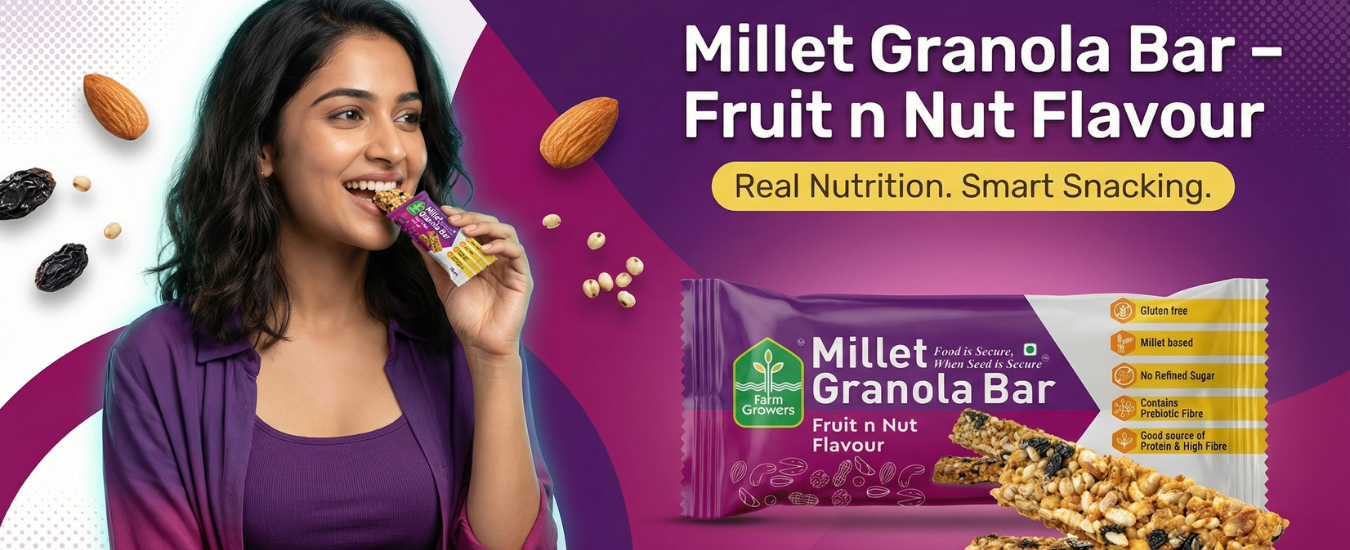 Millet Granola Bar – Fruit n Nut Flavour: Real Nutrition. Smart Snacking