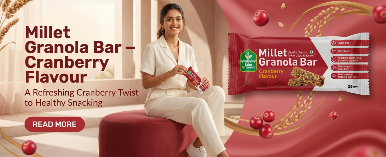 Millet Granola Bar – Cranberry Flavour A Refreshing Cranberry Twist to Healthy Snacking