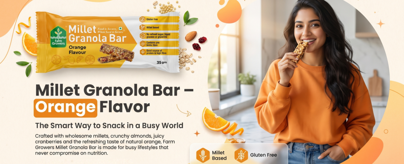 Millet Granola Bar – Orange Flavor: The Smart Way to Snack in a Busy World