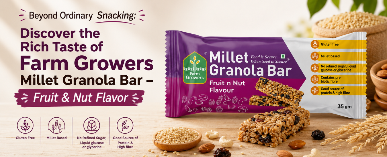 Beyond Ordinary Snacking: Discover the Rich Taste of Farm Growers Millet Granola Bar – Fruit & Nut Flavor