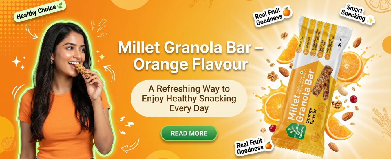 Millet Granola Bar – Orange Flavour A Refreshing Way to Enjoy Healthy Snacking Every Day