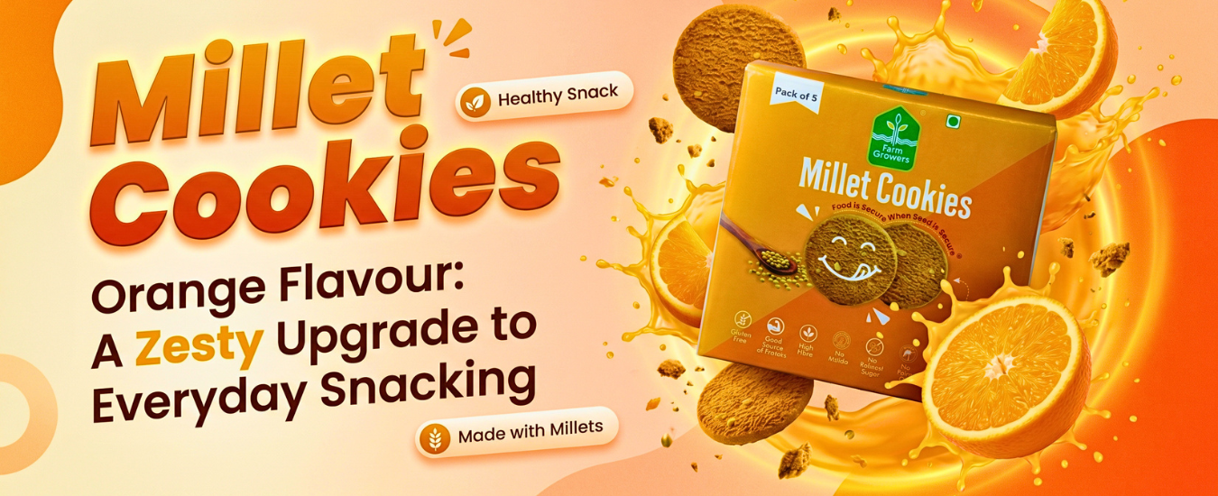 Farm Growers Millet Cookies – Orange Flavour: A Zesty Upgrade to Everyday Snacking