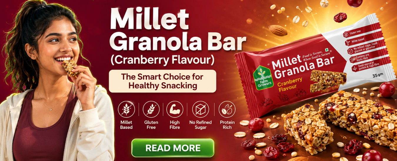 Millet Granola Bar – Cranberry Flavour: The Smart Choice for Healthy Snacking