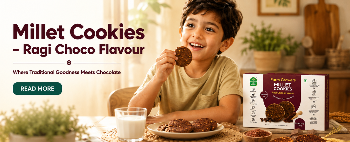 Millet Cookies – Ragi Choco Flavour: Where Traditional Goodness Meets Chocolate