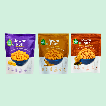 Roasted Jowar Puffs - Pack of 3 Flavours (120 gms)