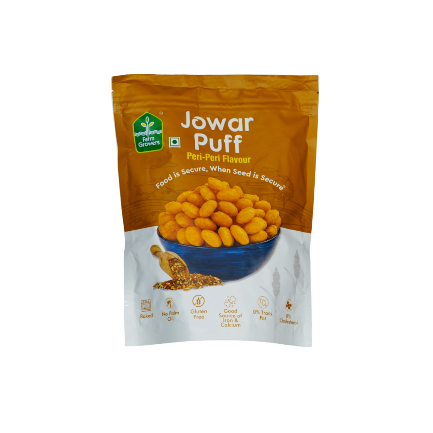 Peri Peri Jowar Puffs | Spicy & Crunchy Snack | Gluten-Free, High-Fiber | 40g