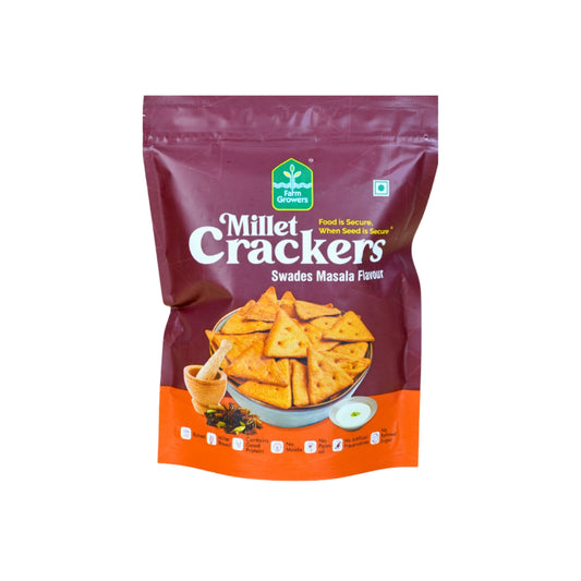 Swades Masala Millet Crackers | Crunchy & Spicy Snack | Gluten-Free, High-Fiber | 100g