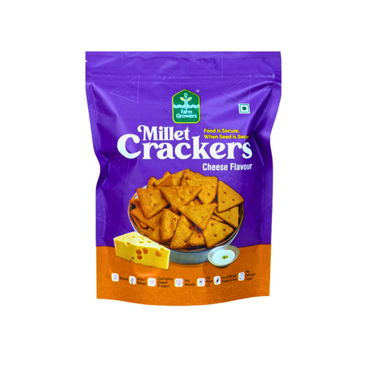 Cheese Millet Crackers | Savory & Crunchy Snack | Gluten-Free, High-Fiber | 100g