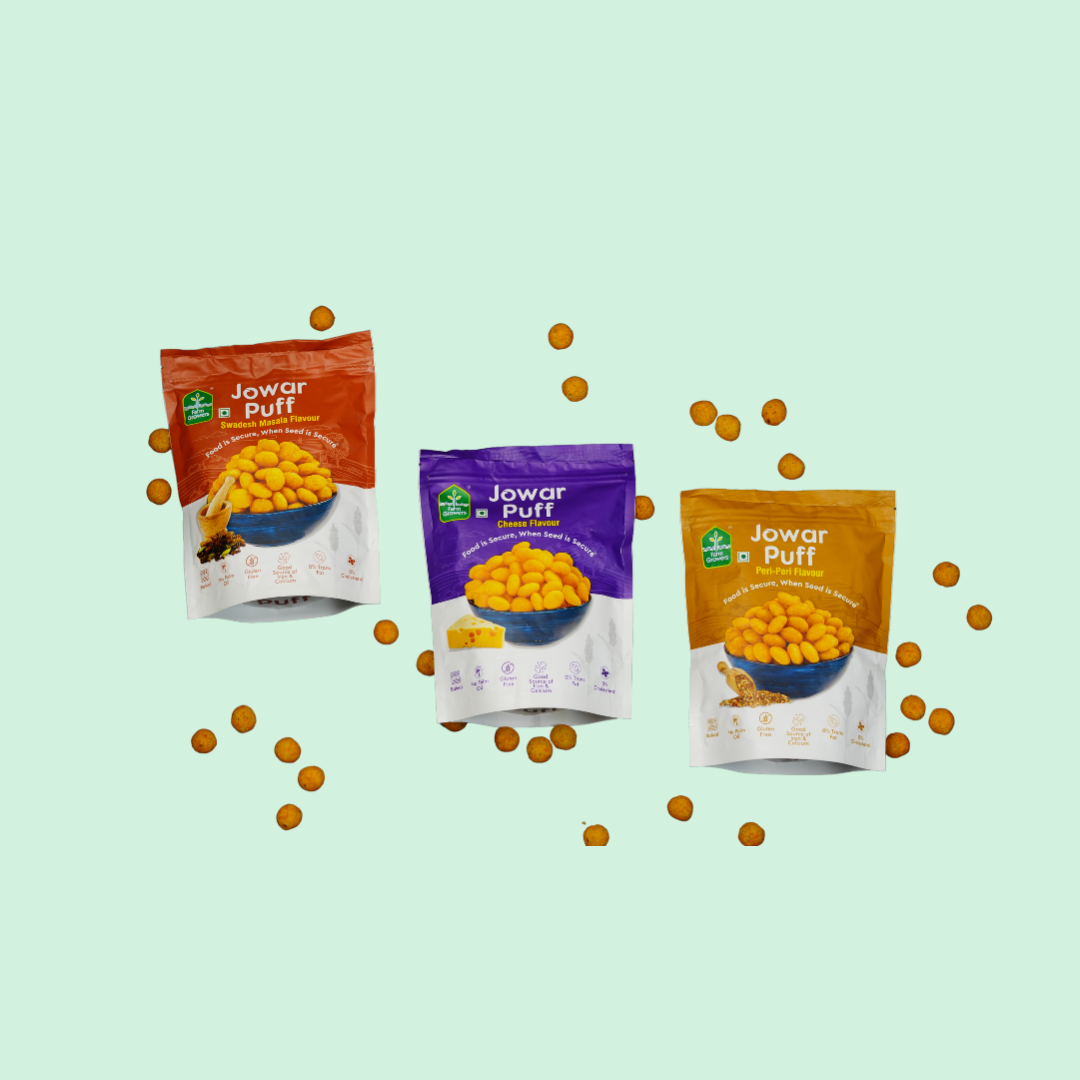 Roasted Jowar Puffs - Pack of 3 Flavours (120 gms)