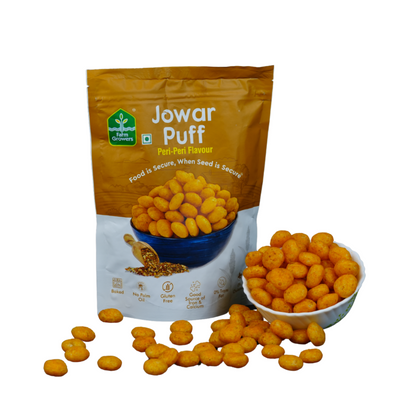 Peri Peri Jowar Puffs | Spicy & Crunchy Snack | Gluten-Free, High-Fiber | 40g