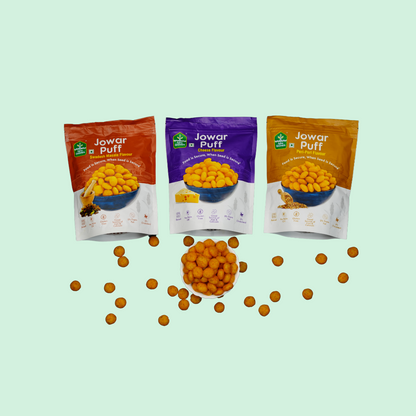 Roasted Jowar Puffs - Pack of 3 Flavours (120 gms)