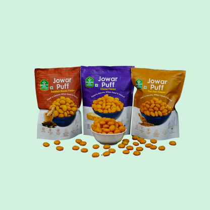 Roasted Jowar Puffs - Pack of 3 Flavours (120 gms)