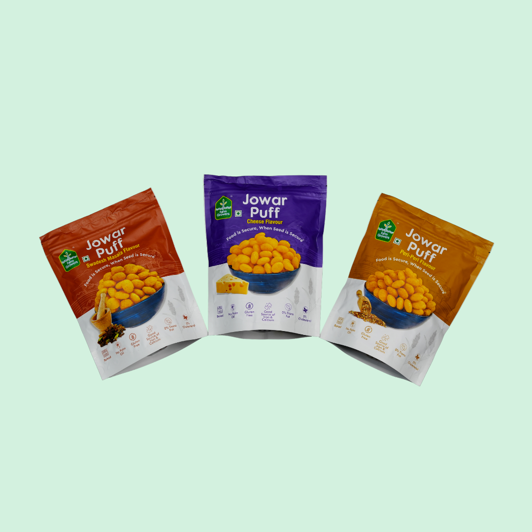 Roasted Jowar Puffs - Pack of 3 Flavours (120 gms)