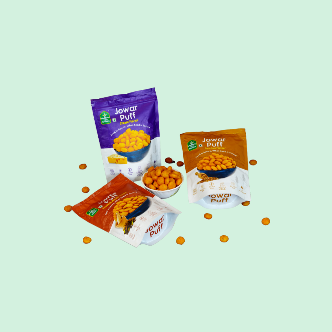 Roasted Jowar Puffs - Pack of 3 Flavours (120 gms)