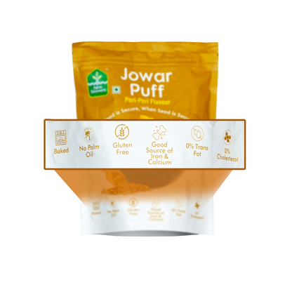 Peri Peri Jowar Puffs | Spicy & Crunchy Snack | Gluten-Free, High-Fiber | 40g
