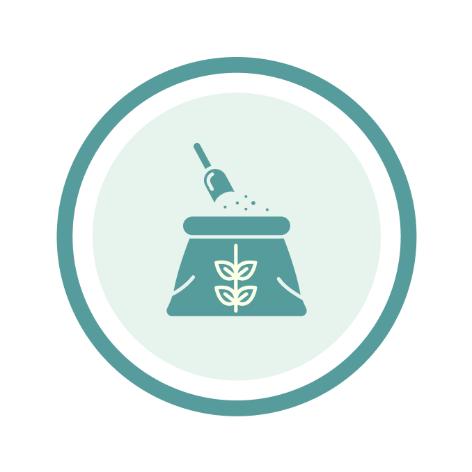 Icon of a sack filled with grains or powder