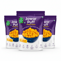 Millet Jowar Puffs - Cheese Flavor – 40 gm per pack - Pack of 3